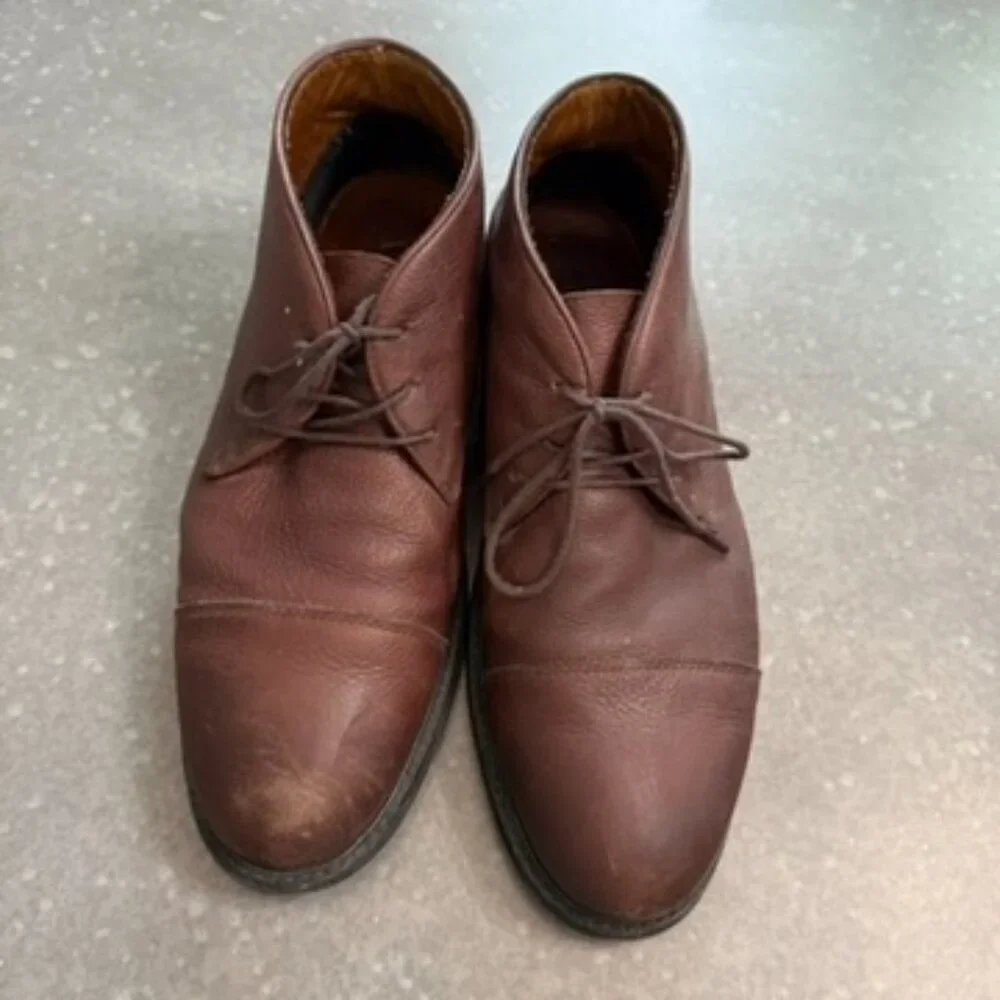 Burgundy Leather Cap Toe Chukka Boots – Size 12